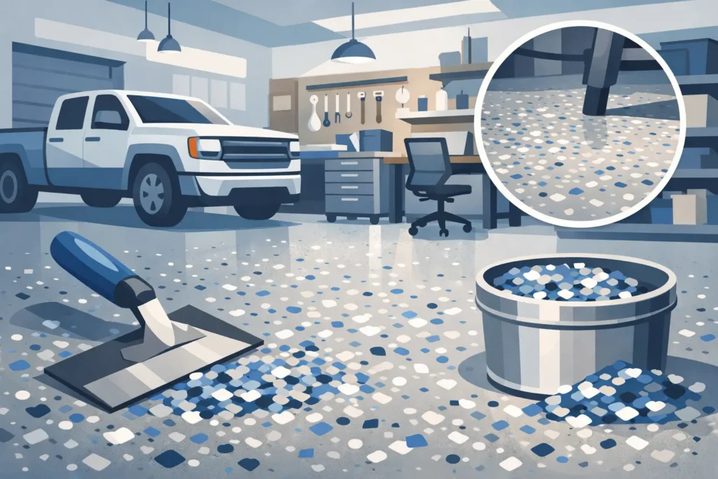 Decorative Flake Flooring for Hardworking Spaces