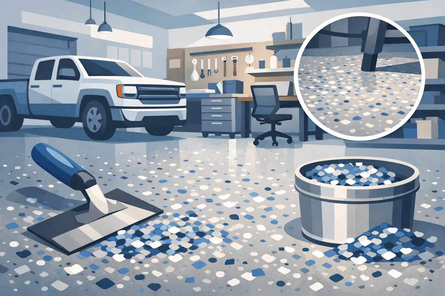 Decorative Flake Flooring for Hardworking Spaces