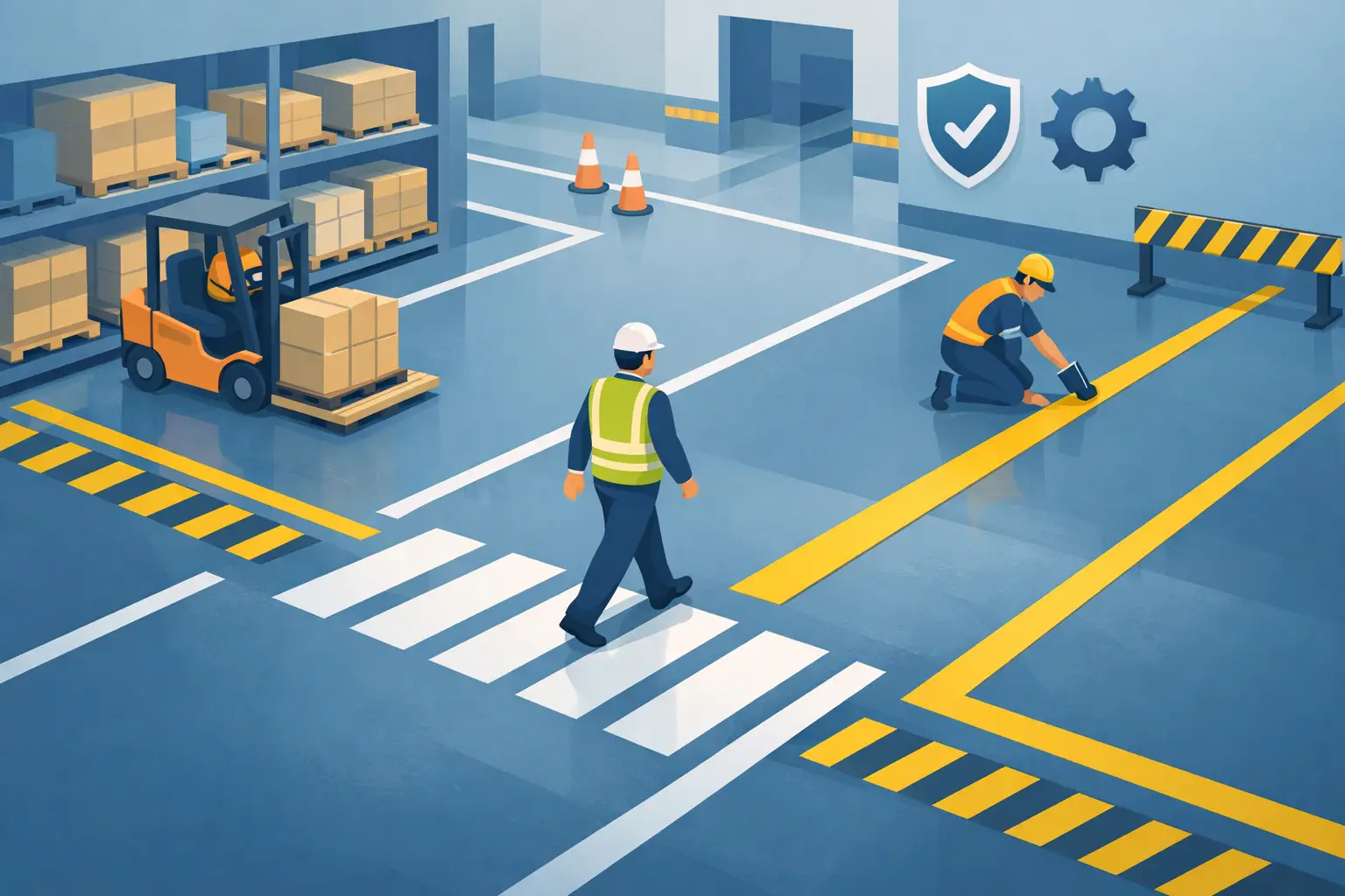 Epoxy Floor Line Marking for Safer Workspaces